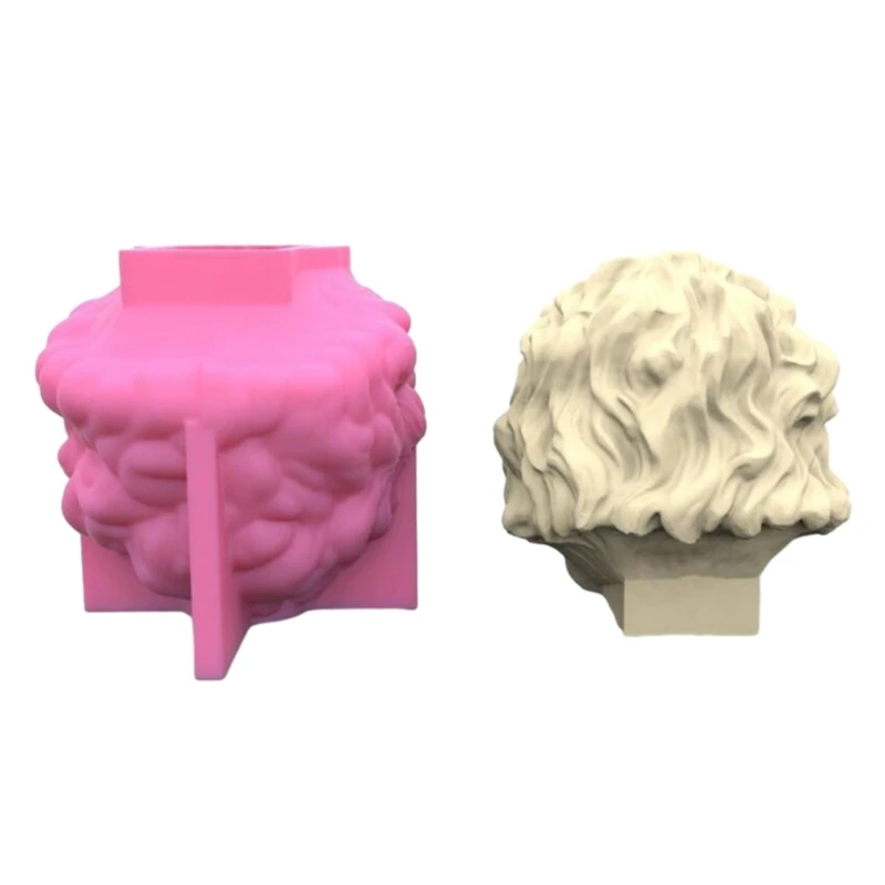 

D7WB Lion Heads Decoration 3D Candle Soap Mould DIY Candle Epoxy Mold Handmade Mold