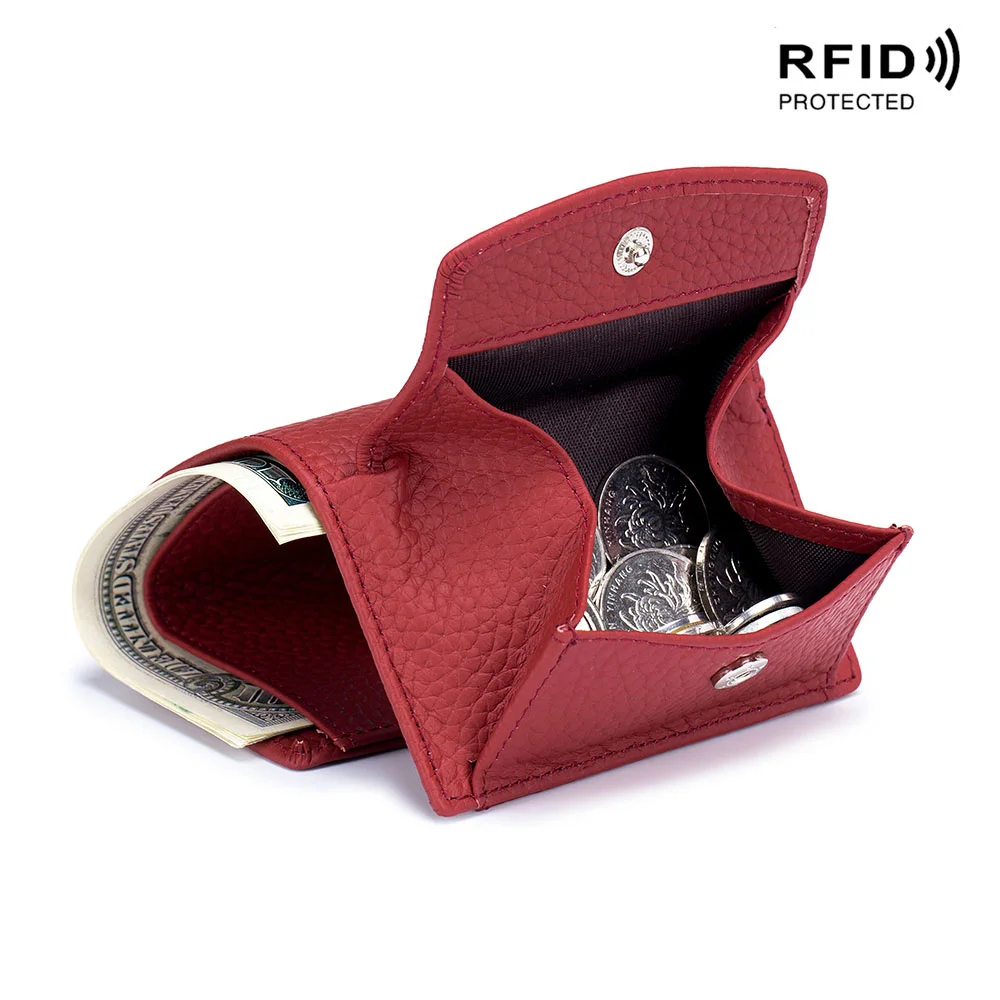 

Rfid Blocking Genuine Leather Women Wallet Coin Purse Brand Designer Female Leather Wallet Mini Women Purse Coin Pocket