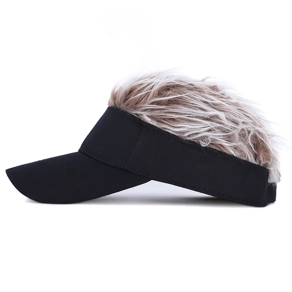 

Baseball Cap With Fake Flair Hair cap Sun Visor Fun Toupee Hats Mens Womens Spiked Hairs Wig hat
