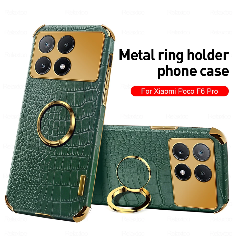 Кожаный чехол для телефона Xiaomi Poco F6 Pro F6pro 2024 6 67 дюймов кольцевая подставка poкоф6pro