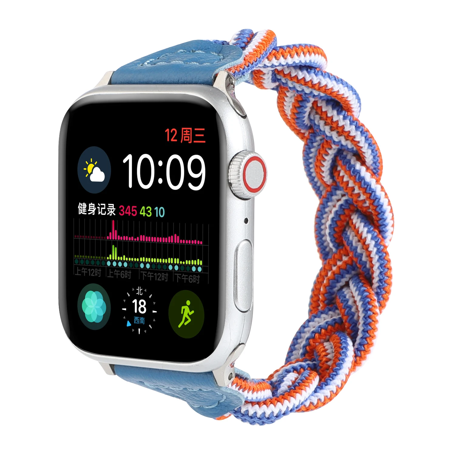 

Strap for Apple watch bracelet Elastic weave lady band 38mm40mm41mm42mm44mm45mm45mm49mm Genuine leather nylon strap for Iwatch