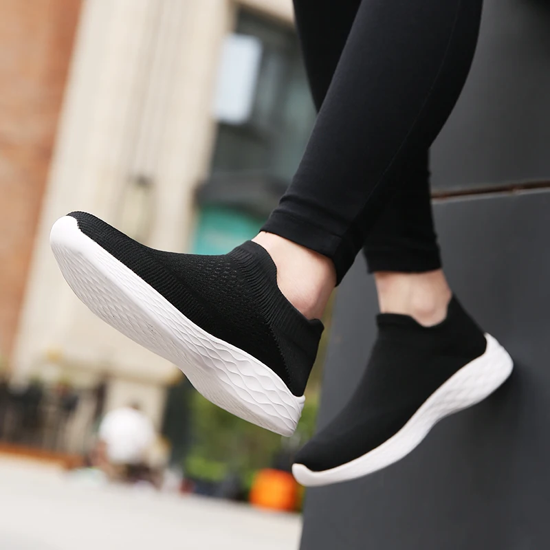 Summer Sneakers Women's Breathable Socks Shoes Walking Shoes Women Fashion Lightweight Soft Sole