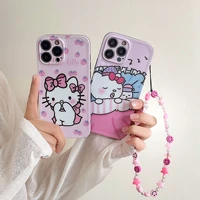 hello kitty cute girl with bracelet case for apple iphone 13 12 11 pro max xr xs max 8 x 7 case