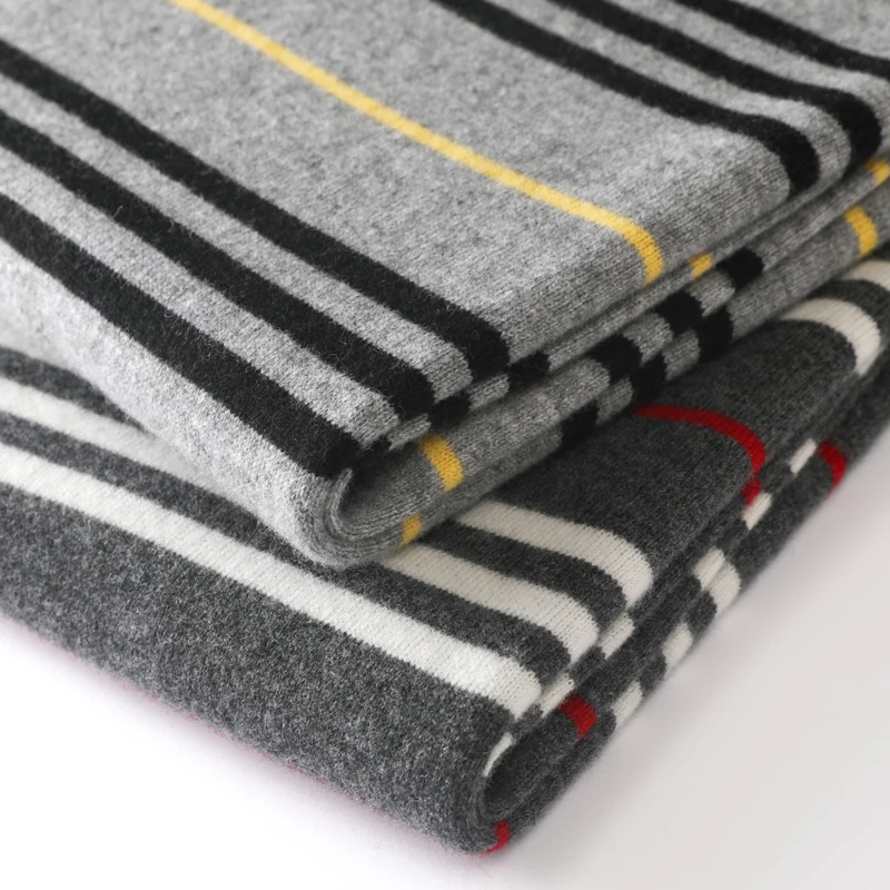 100% pure wool sweater men's round neck pullover spring and autumn new knitted striped cashmere sweater