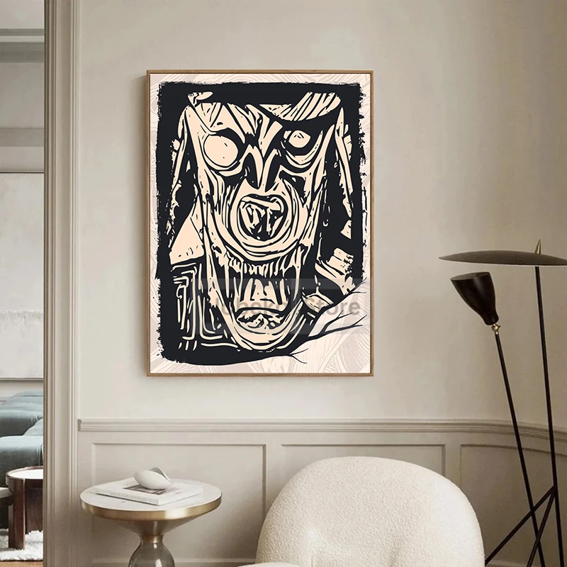 Плакат с масками ведьмы ужасные маскарадные маски и лица принты на холсте