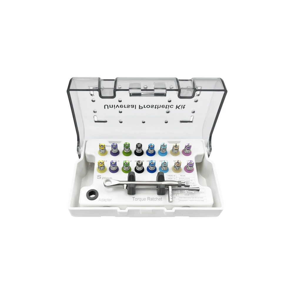 Набор для протезирования зубных имплантатов динамометрическая отвертка гаечный