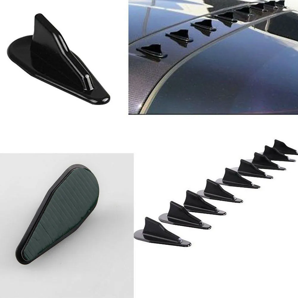 

10Pcs Universal PP EVO-Style SharkFins Spoiler Wing Kit Roof Vortex Generator High Quality And Durable Brand New Auto Parts