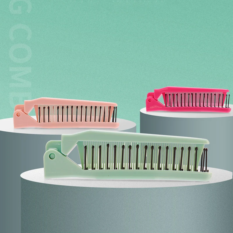 

Colorful Plastic Foldable Hair Comb Brush Massage Hair Comb Portable Detangling Anti-Static Styling Kits Hairdressing Tools