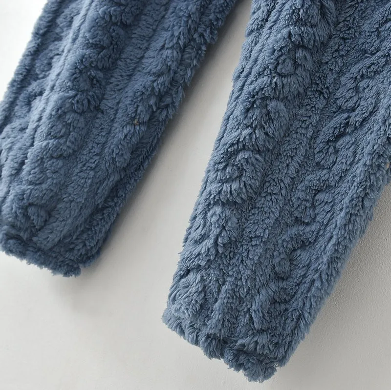 Коралловый флис жаккардовая домашняя одежда комплект из 2 предметов теплый