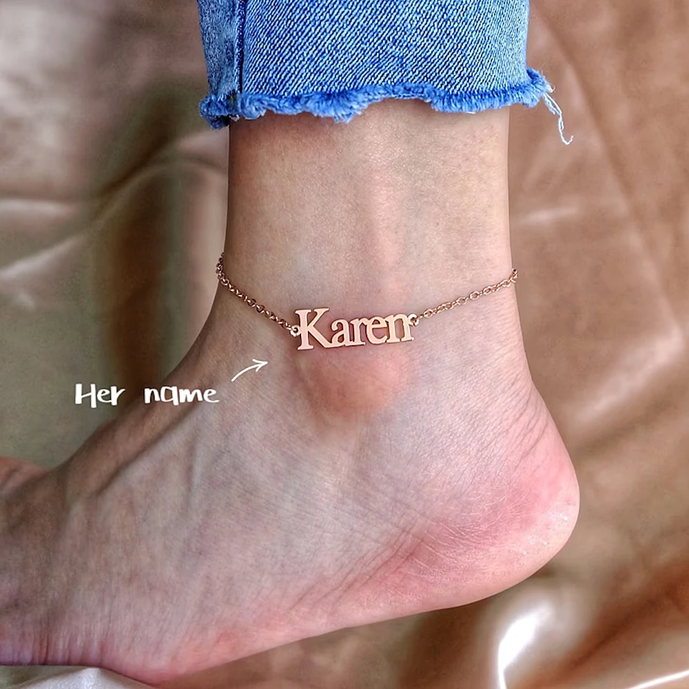 

Women's Custom Name Anklet Stainless Steel Ankle Accessories Women's Custom Anklet Personality Girlfriend Gift Free Shipping