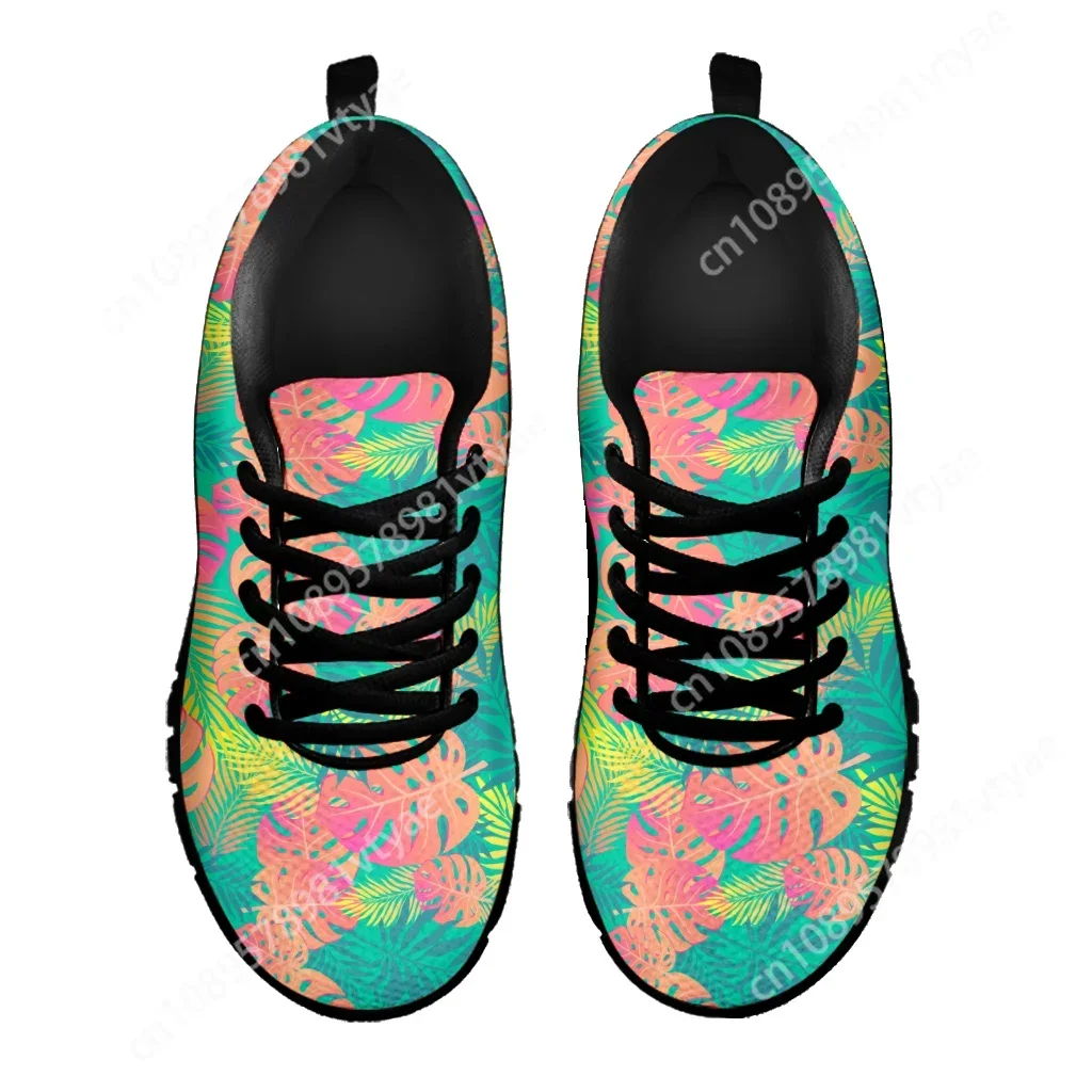 Модные удобные кроссовки на заказ с тропическим растительным принтом