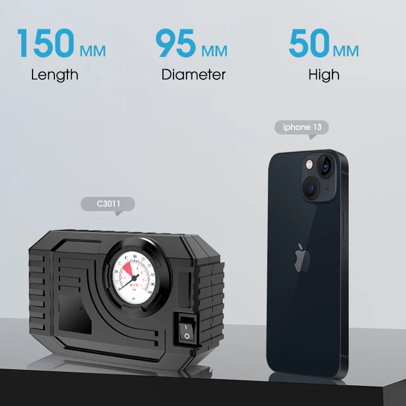 Воздушный Автомобильный Компрессор CARSUN насос для накачки шин портативный