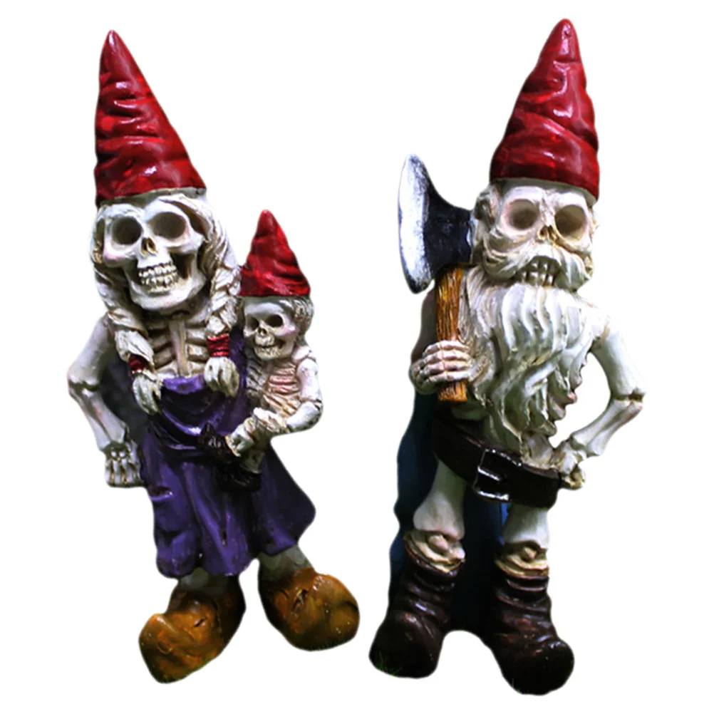 

2Pcs Garden Statues Gnome Decor Resin Figurine for Bonsai Decoration