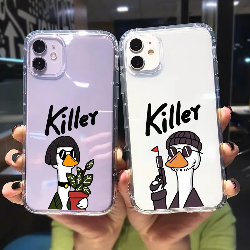 

JAMULAR Cute Killer Leon Uncle Girl Clear Couple Phone Case For iPhone 14 13 12 11 Pro X XS MAX XR SE20 7 8 6Plus Soft TPU Cover