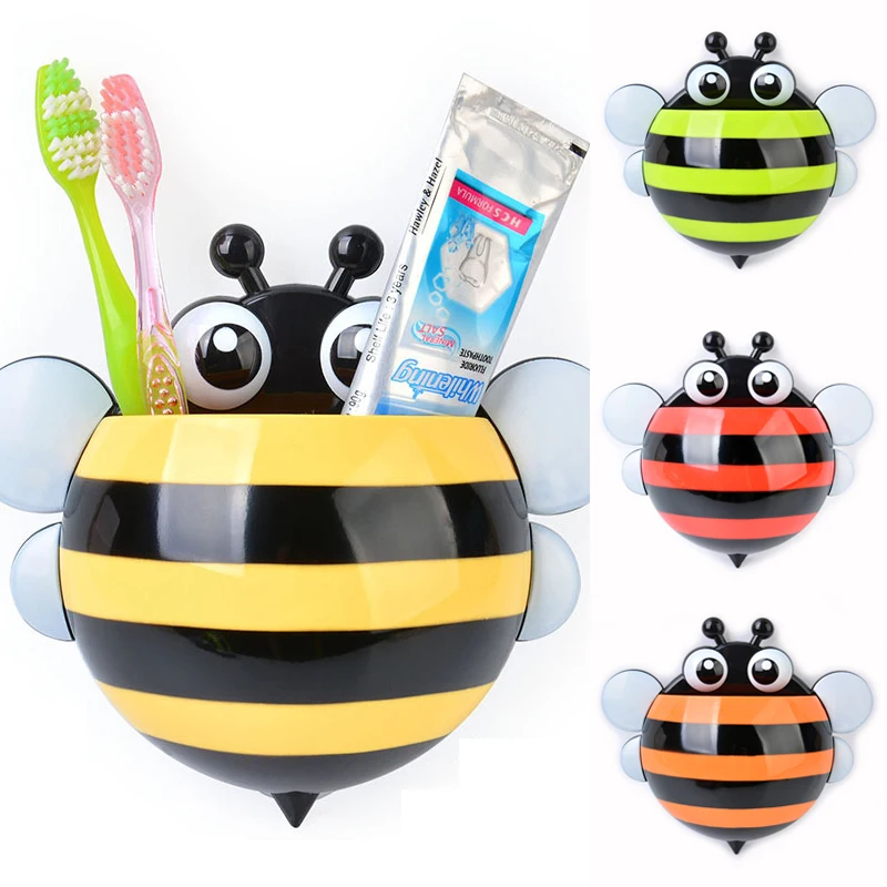 

Creative Burt's Bee Toothbrush Storage Box Bathroom Punch-free Toothpaste Toothbrush Holder with Suction Cup Storage Box