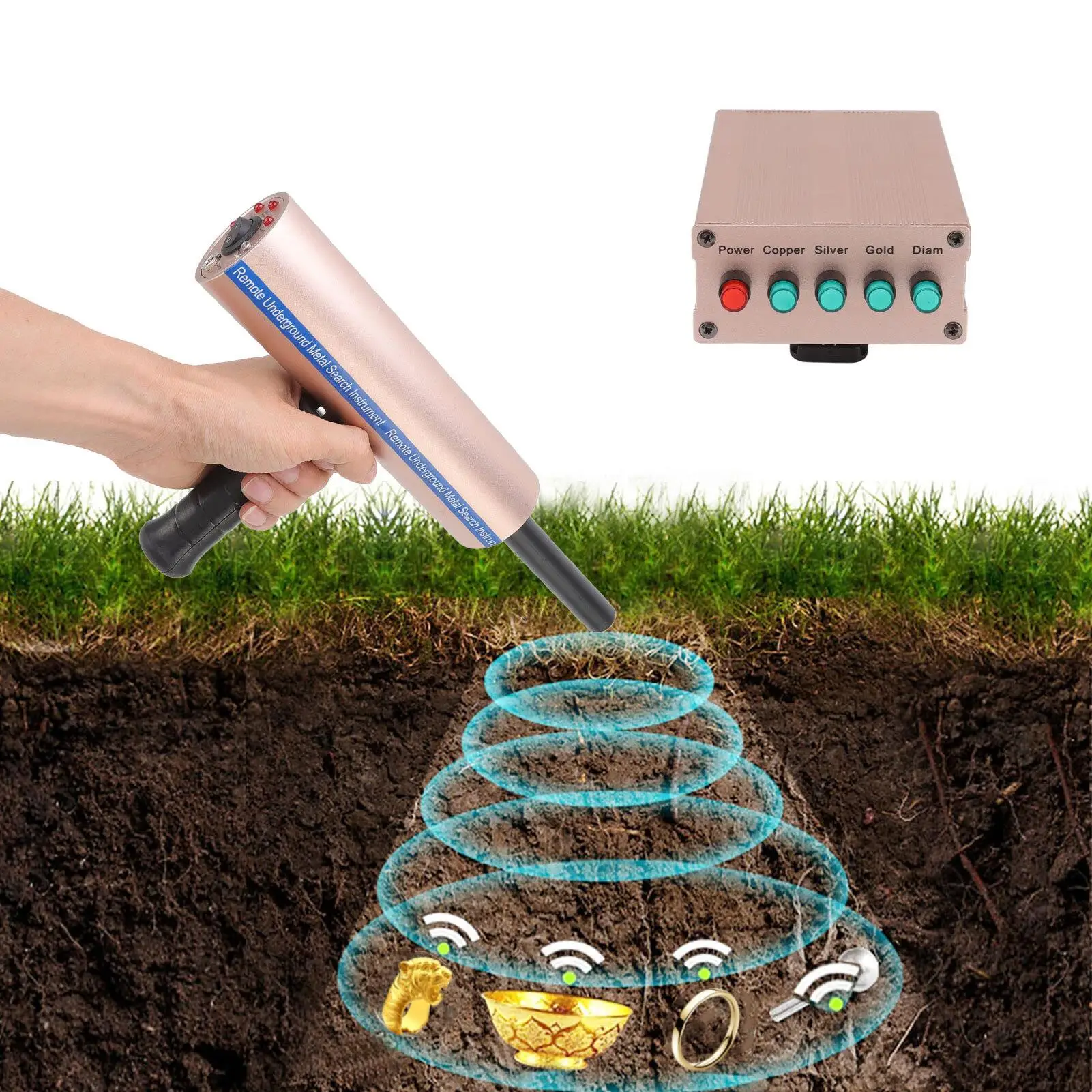 Подземный металлоискатель AKS глубина 25 м дальность 1200 3 антенны