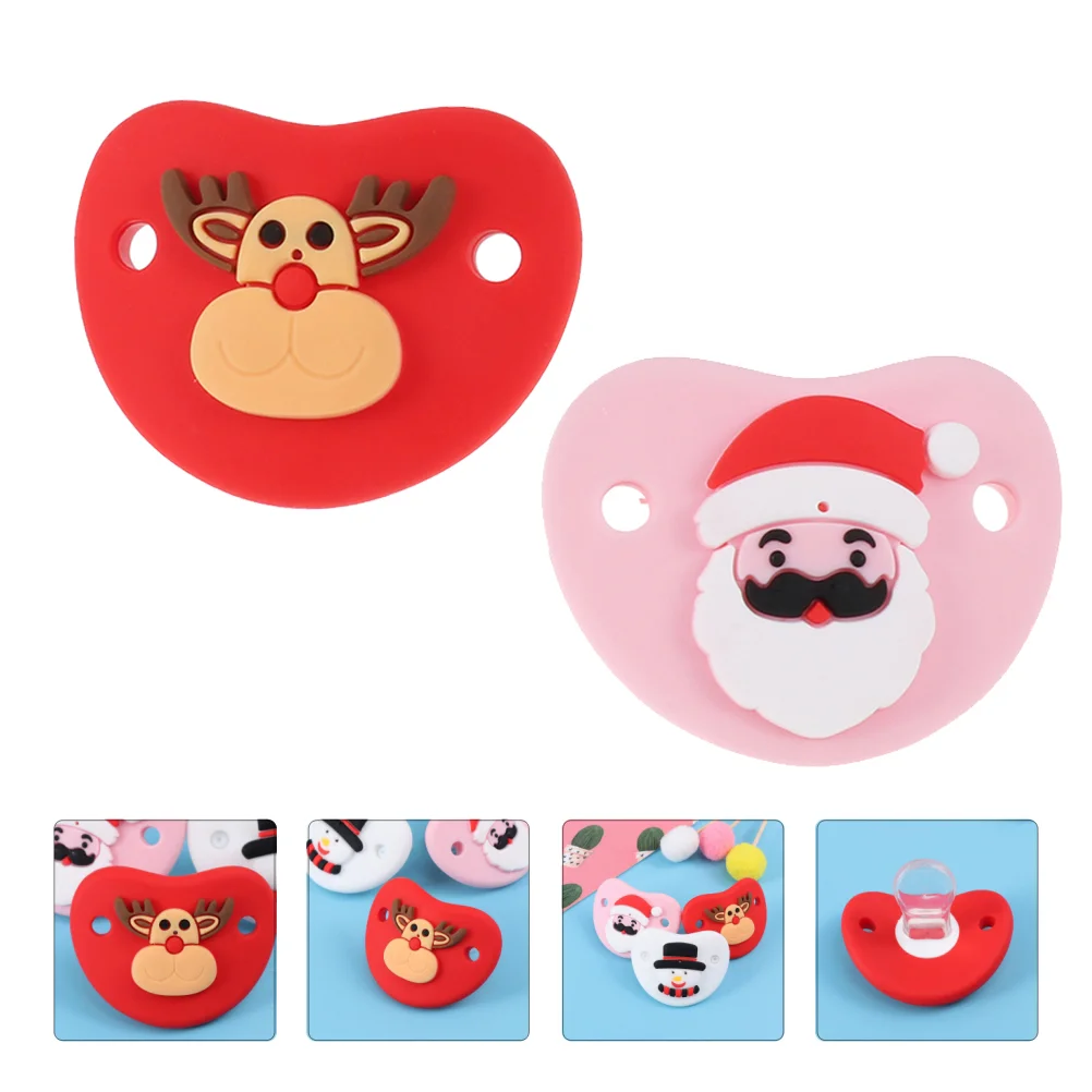 

Christmas Baby Shower Party Favors Gift Pacifier Silicone Toys Adorable Soothers