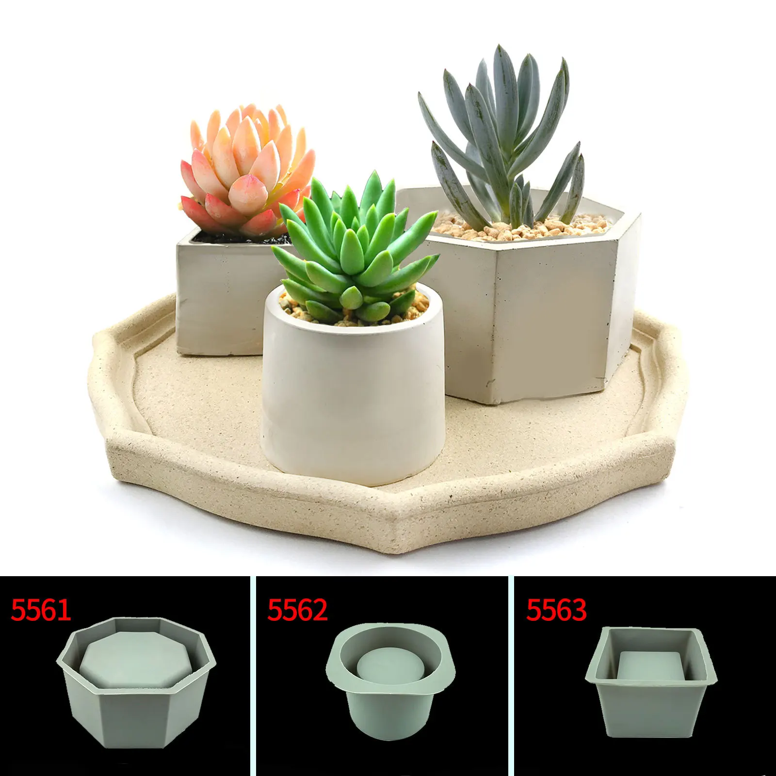

1-4pcs Flower Pot Ceramic Clay Silicone Mold Concrete Cement Plant Pot For Mold DIY Handmade Craft Flowerpot Epoxy Resin Mould
