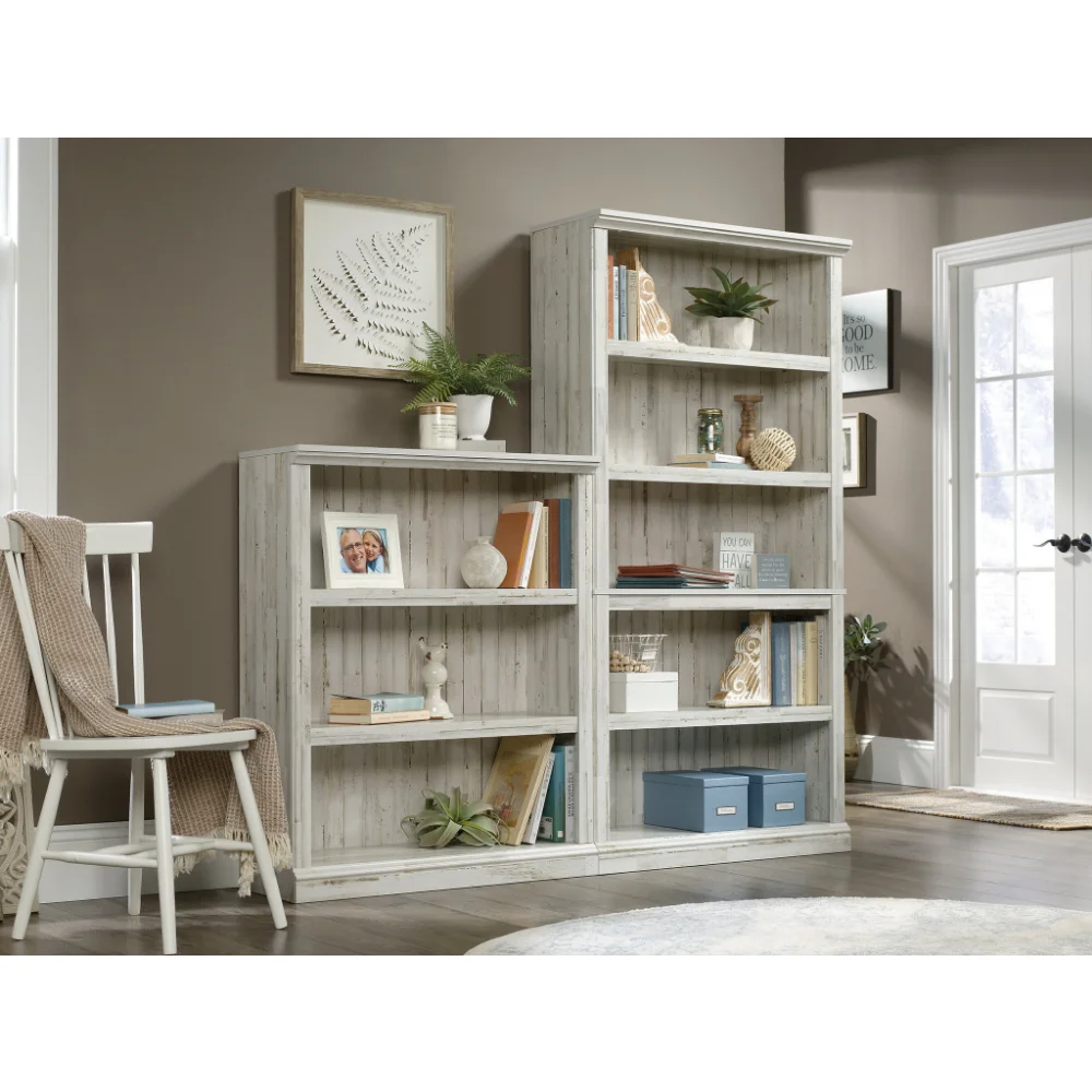 

BOUSSAC 426423 5 Shelf Bookcase, White Plank Finish