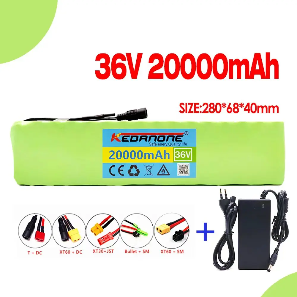 

New 18650 10S3P 36V 20Ah Electric Bike Battery Pack for High Power 1000W Electric Scooter Motorcycle Li-ion Battery 42V Charger