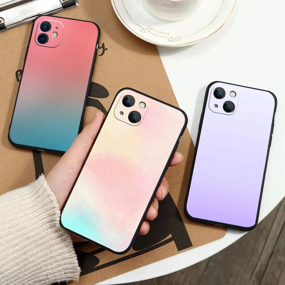 

cute color pattern phone Case For IPhone 13 12 11 Pro Max Mini SE XR X XS Max 8Plus 7plus 6 soft6S New Shell phone Case