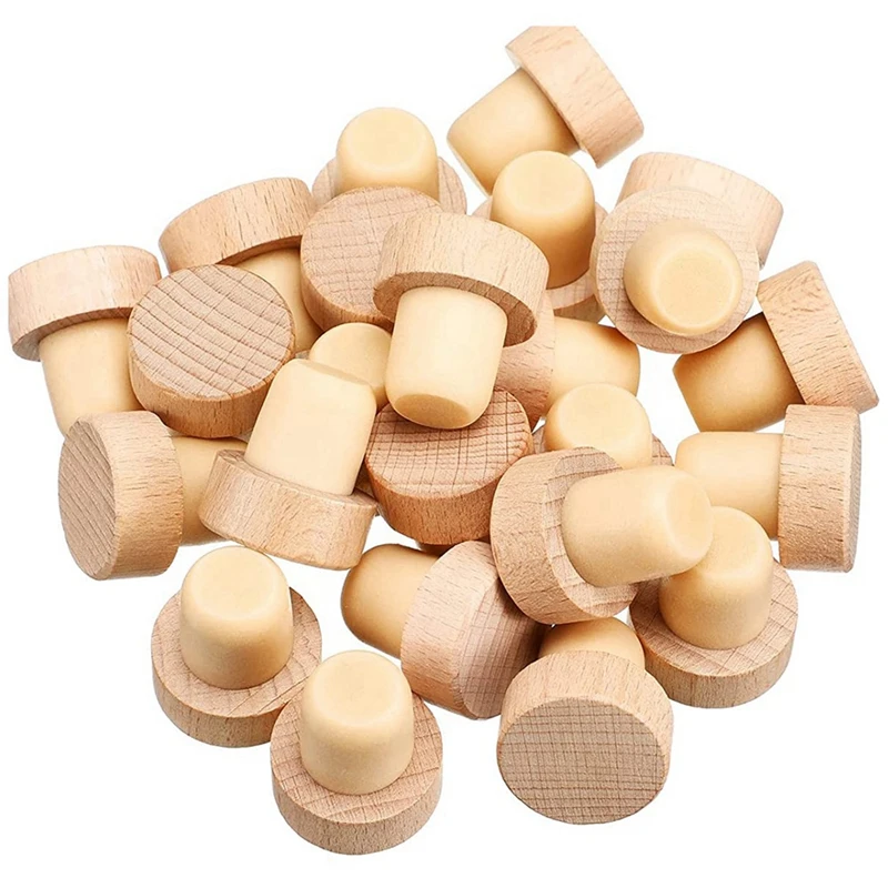 

30Pc Wine Bottle Cork T Shaped Cork Plugs For Wine Cork Wine Stopper Reusable Wine Corks Wooden And Rubber Wine Stopper
