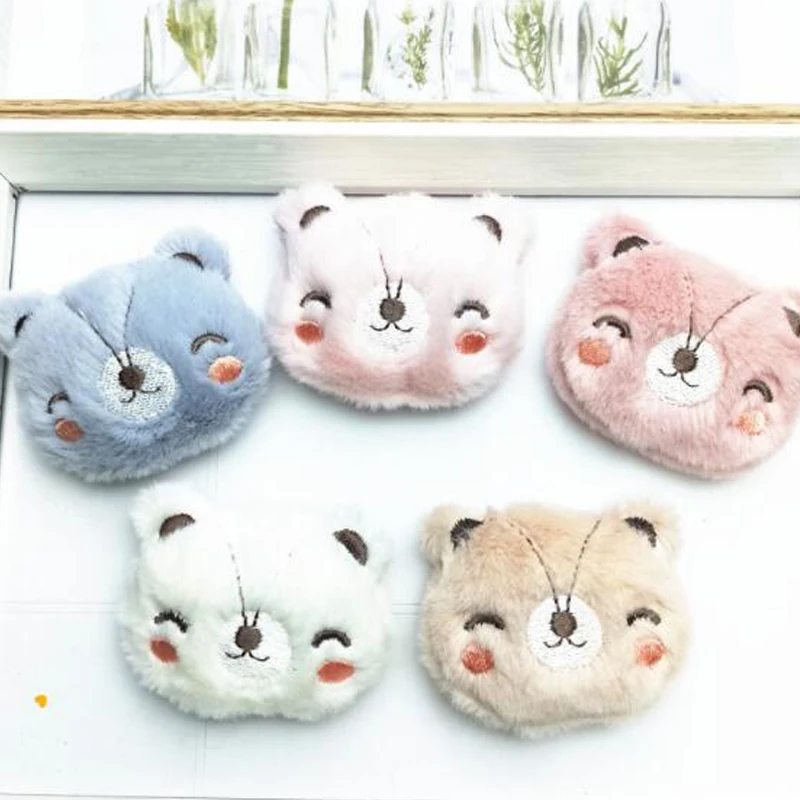 10 шт./партия, плюшевые нашивки в виде медведя, 5,5 х5 см