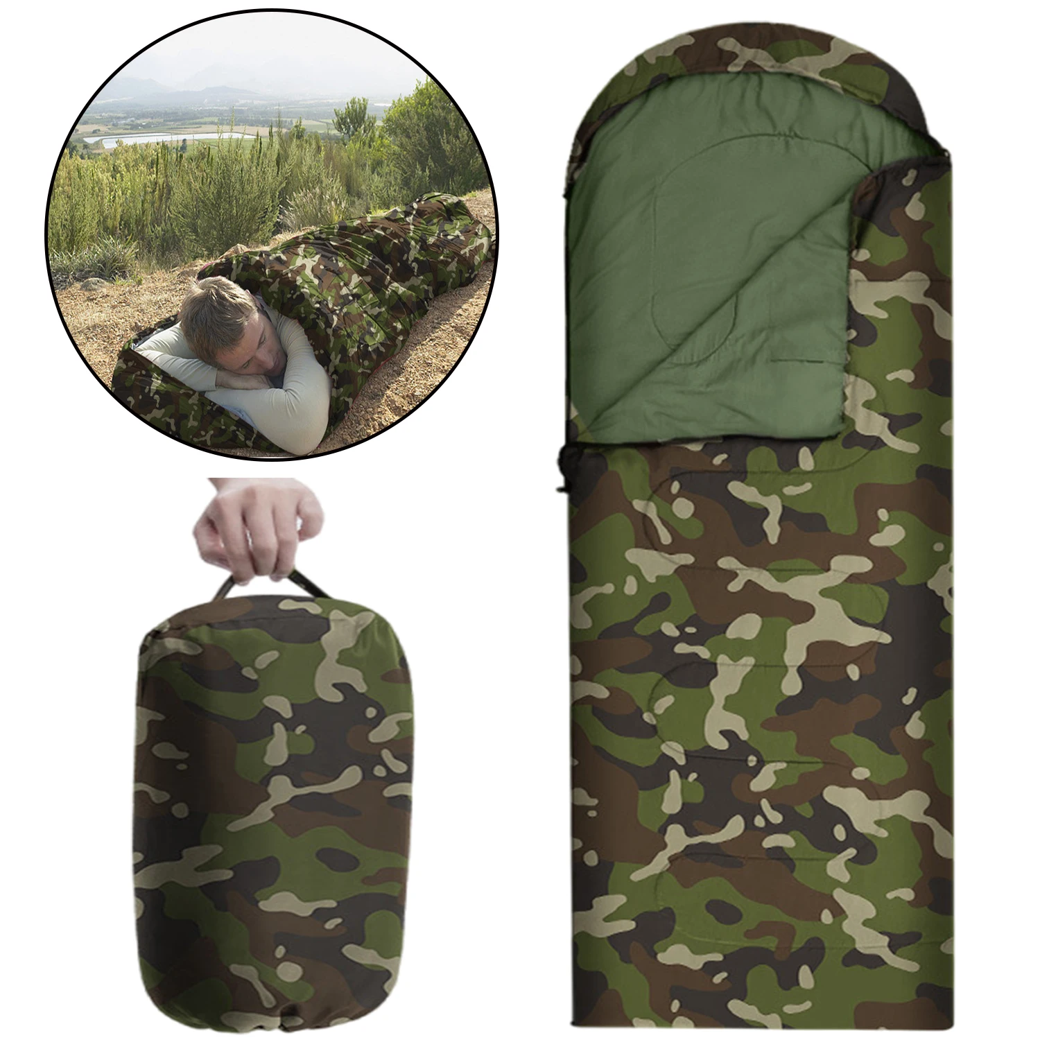 

Спальные мешки, камуфляжные спальные мешки для взрослых, подростков, детей с сумкой для хранения, портативные для 4-х сезонных путешествий, кемпинга, пеших прогулок, на открытом воздухе