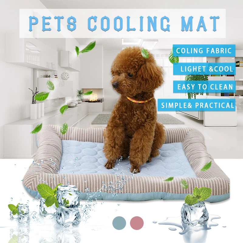 

Dog Bed Cooling Summer Mat Beds for Small Large Dogs Cats Breathable Kitten Puppy Cool Bed Washable Pet Ice Pad Dog Accessories