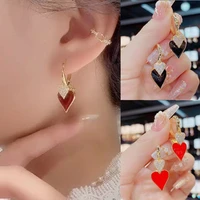 elegant pendant womens gift jewelry earings heart shape spades a crystal