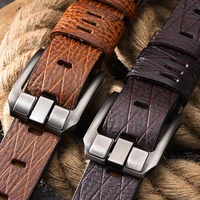 retro style mens genuine leather belt luxury alloy pin buckle two layer cowhide black brown designer belt wholesale