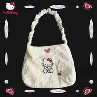 sanrio kawaii hello kitty anime tote bags korean cartoon embroidery storage shoulder bag casual large capacity designer handbags