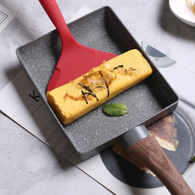 

Pan Kitchen High Quality Omelet Nonstick Pan Square Pan Induction Cooker Gas Stove General With Spatula Oil Brush
