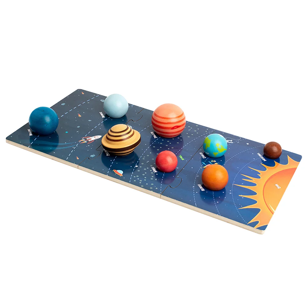 

Toddler Puzzle Cognition Puzzles Planets for Kids Space Toys Wood Wooden Preschool Solar System Model Outer