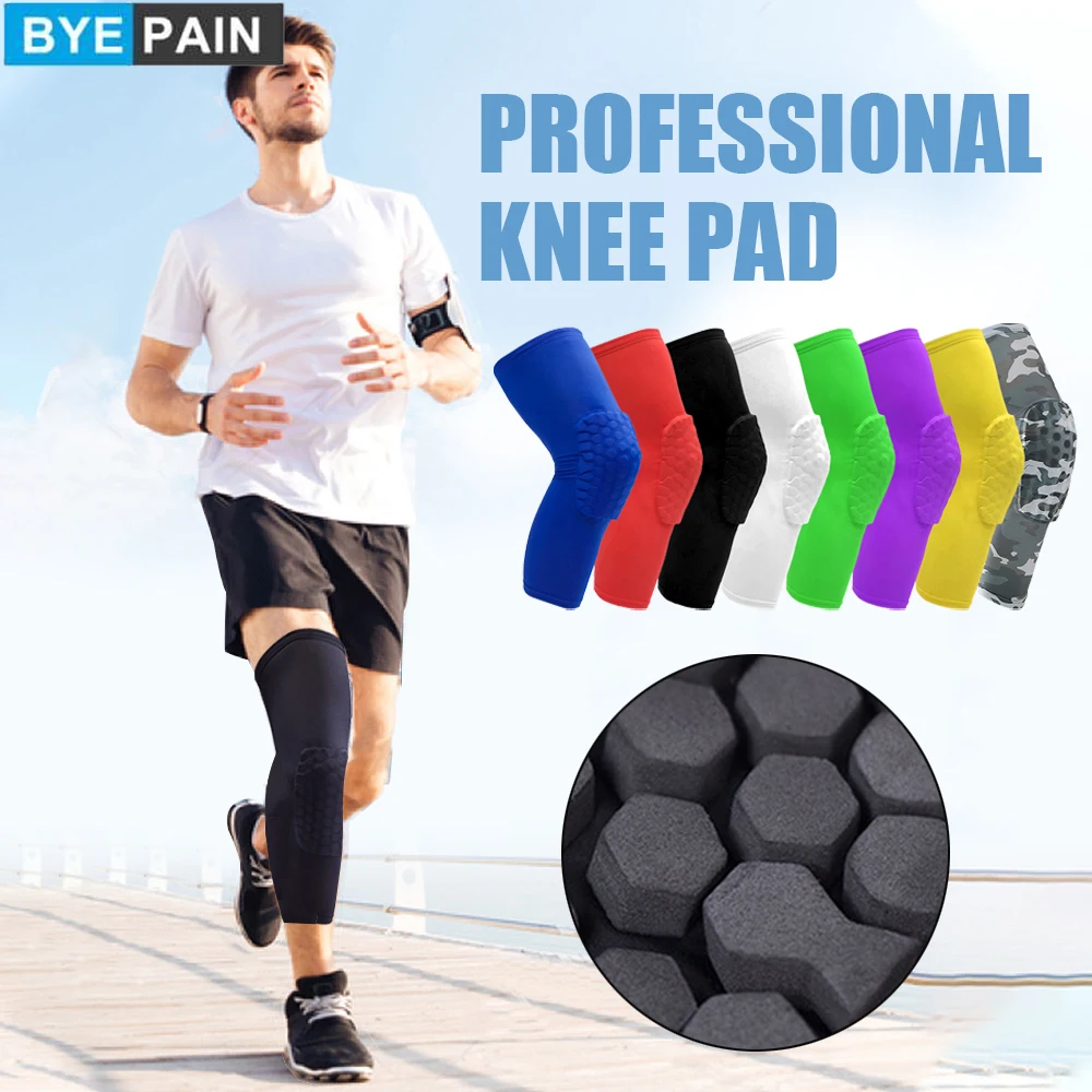

BYEPAIN 1Pcs Knee Pads Hex Knee Brace Shin Pads Honycomb Leg Compression Sleeve for Volleyball, Basketball, Football, Sports
