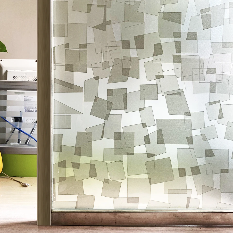 

3D Geometric Window Film Stained Glass Decorative Uv Window Sticker Privacy Frosted Self Adhesive Film Window Decal for Glass
