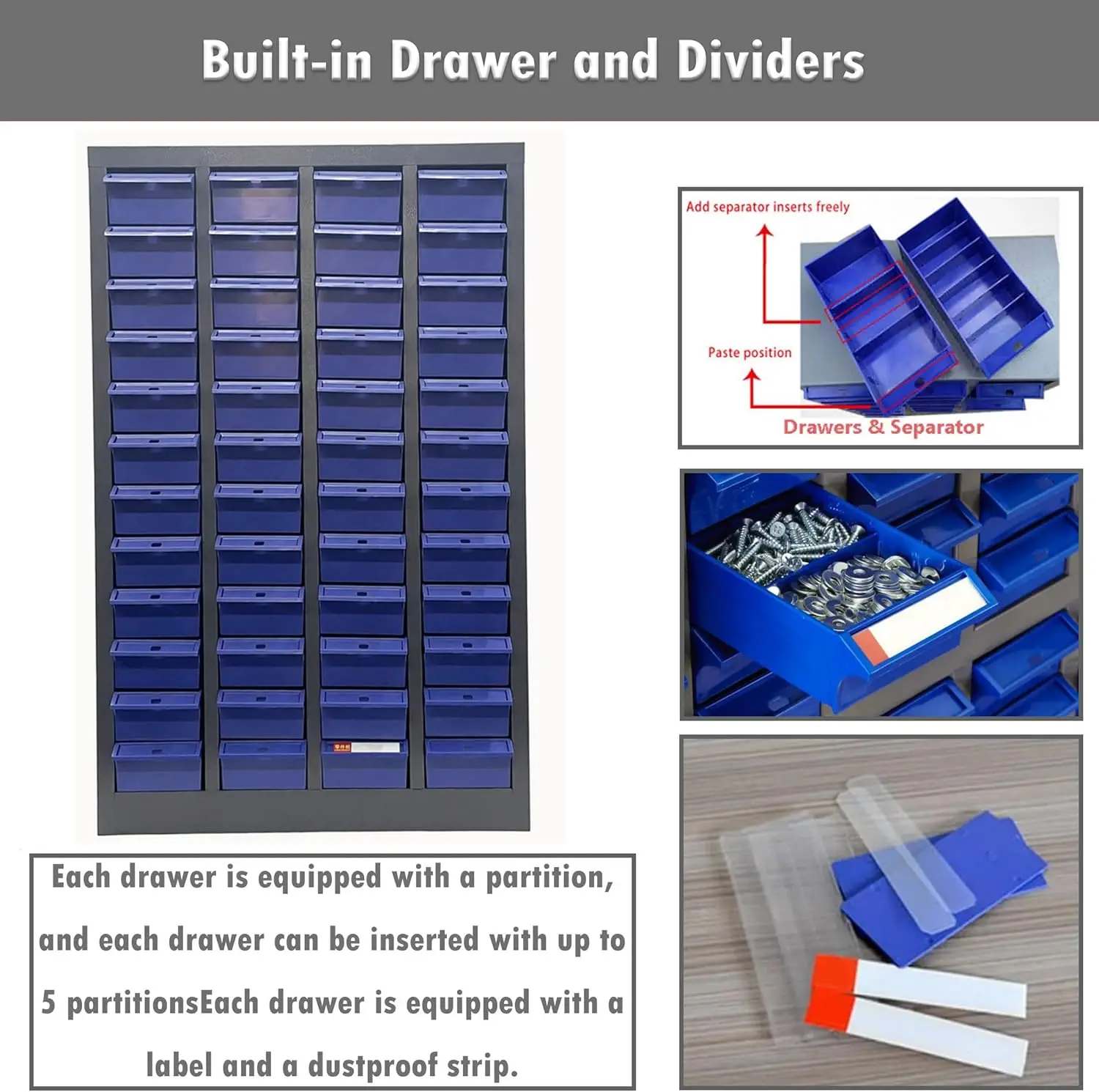 Шкаф для деталей 48 ящиков ящики хранения компонентов инструмент винтов гвоздей