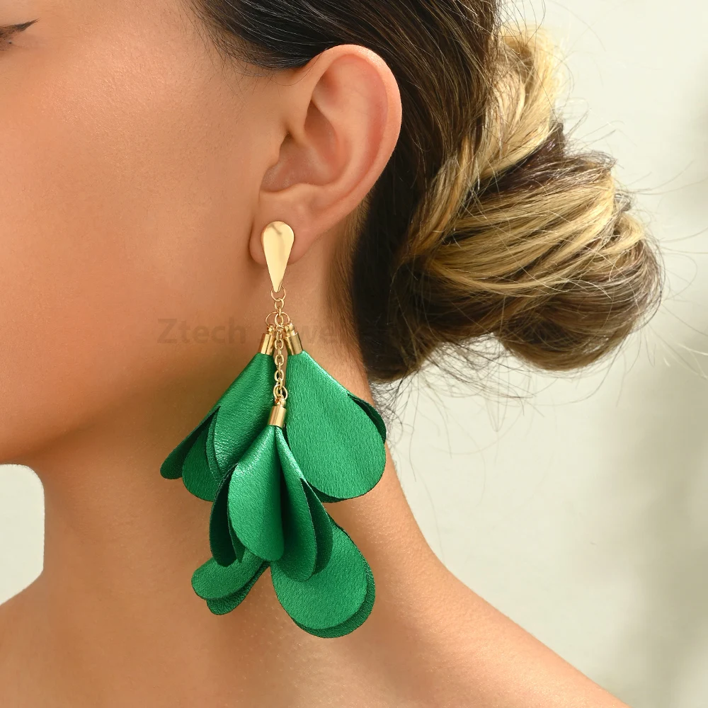 Модные очаровательные висячие серьги ручной работы с леопардовым цветком и