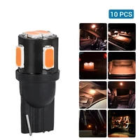 10pcs amber orange yellow t10 w5w led bulbs car door side wedge light lamps 12v