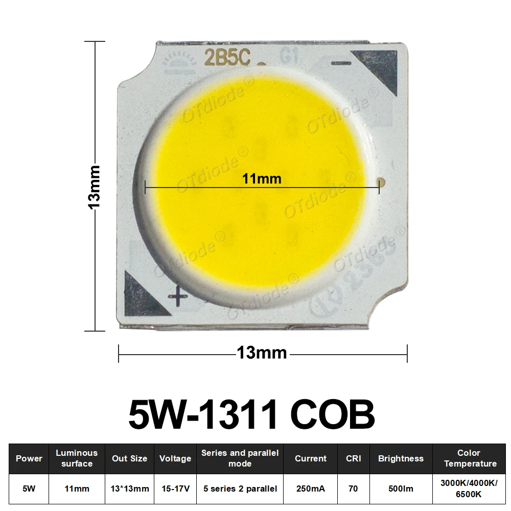 

COB светодиодный модуль 3-12 Вт 13 мм OTdiode