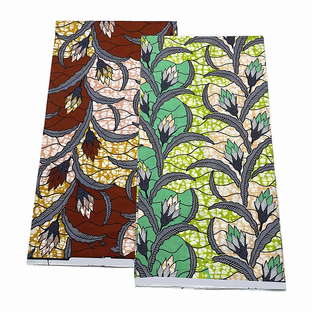 Высококачественная 2023 новая вощеная ткань с Африканским принтом, 100% хлопок, брикет в африканском стиле, 6 ярдов ткани для женского платья