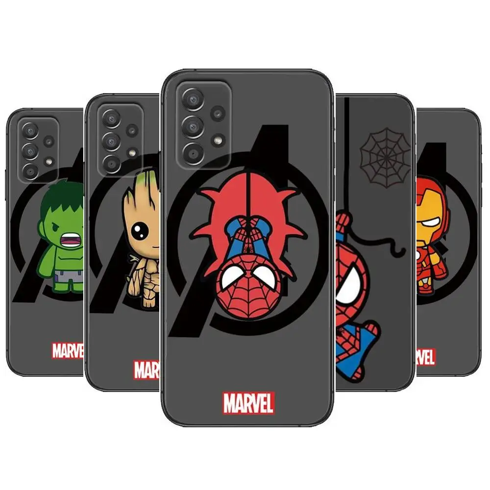 

spider man iron man Phone Case Hull For Samsung Galaxy A70 A50 A51 A71 A52 A40 A30 A31 A90 A20E 5G a20s Black Shell Art Cell Cov