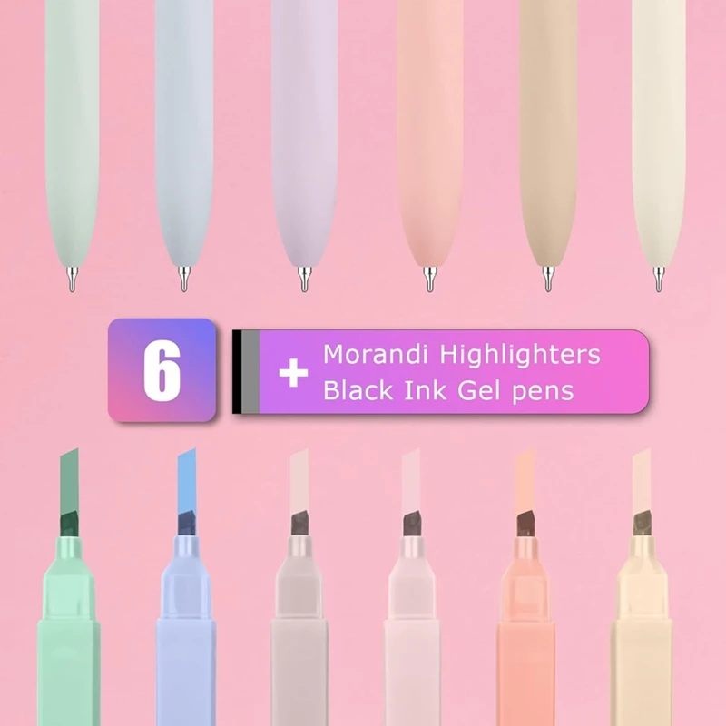 Новинка-12 шт. эстетических хайлайтеров и гелевых ручек принадлежности для