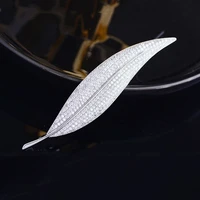 new high end japanese and korean leaf brooch micro inlaid fashion simple coat pin cardigan suit corsage accessories mens brooch