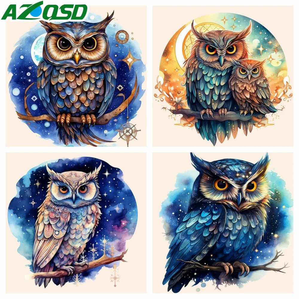 AZQSD Набор Алмазной Живописи 30x30 См Полный Круглый Квадратный Бриллиант Тигр Панда