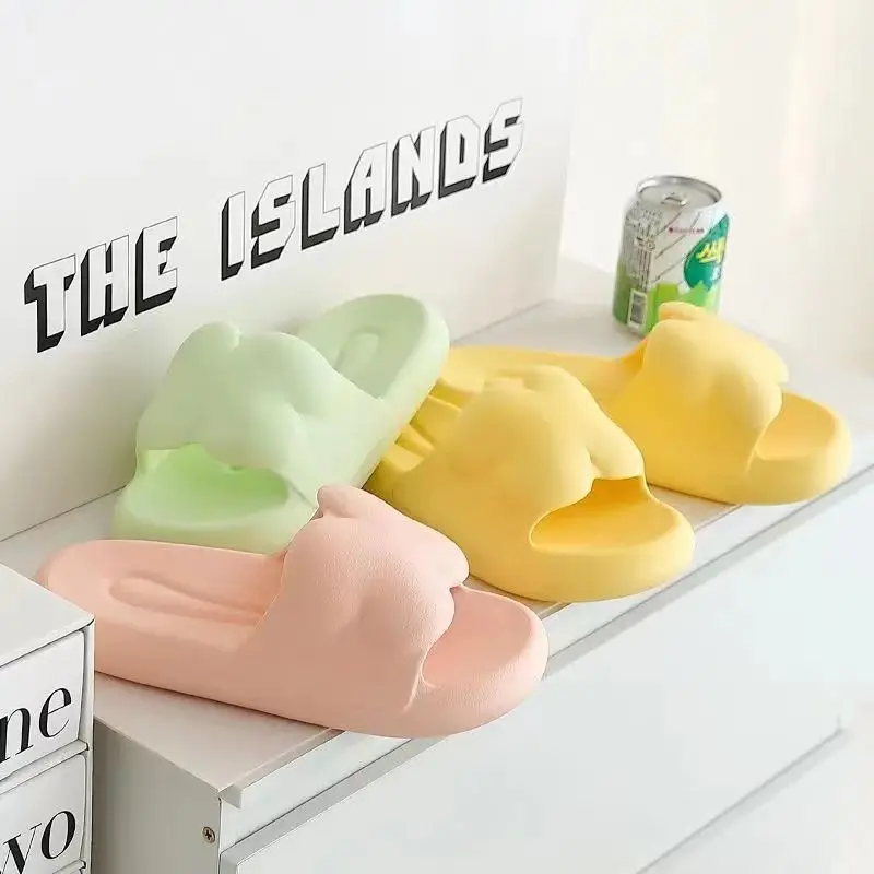 

2023 New Summer Women Thick Platform Bathroom Home Slippers Soft Sole Indoor Slides Female Sandals Non-Slip Flip Flop