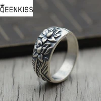 qeenkiss rg6899 fine jewelry%c2%a0wholesale%c2%a0fashion%c2%a0woman girl mother party birthday%c2%a0wedding gift vintage lotus flower taisilver ring