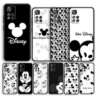 mickey black and white for xiaomi redmi note 11 11t 10 9 8 7 6 5 4 pro 5g 4g silicone soft shockproof black phone case fundas