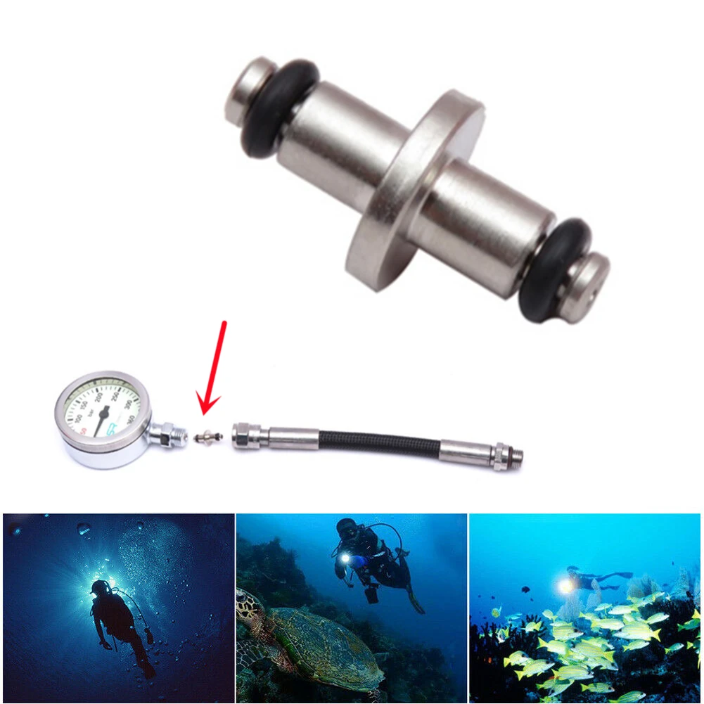 

18mm Scuba Diving High Tube Pressure T End Air Spool With O-Ring For SPG Swivel Standard High Pressure Hoses Diving Accessori