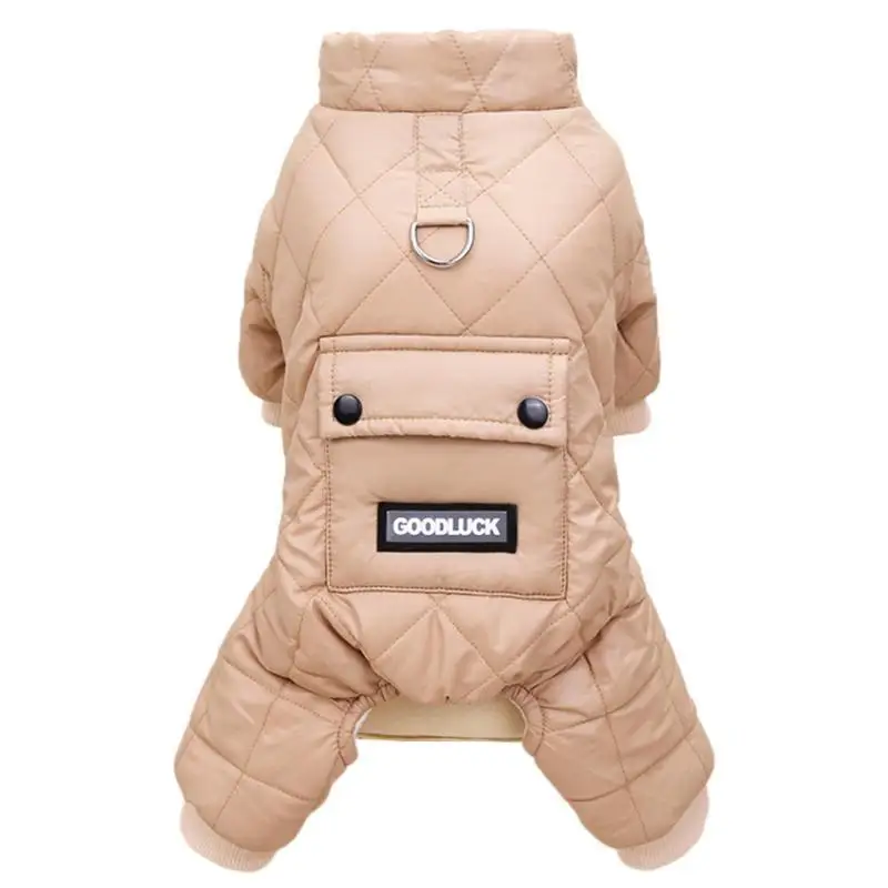 

Зимнее пальто для собак, теплые куртки для собак с задним карманом, модные согревающие товары для домашних животных с узором в клетку и шарф...